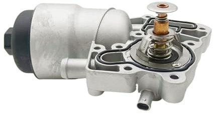 DLUKFOI Ölfiltergehäuse mit Thermostat kompatibel mit Audi A4 A6 Q5 VW Touareg Porsche 059115389G