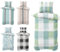 Visaggio Biber Bettwäsche 135x200 cm Feinbiber Winter Bettbezug Set Kissenbezug 80x80 cm mit verdecktem Reissverschluss gestreift Grün Petrol