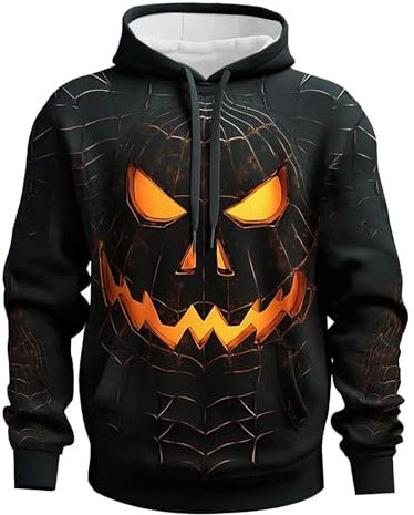 Halloween Kapuzenpullover für Herren Hoodie Herren Sweatshirt Mit Taschen Kapuzenpullover Für Erwachsene Thermo-Sweatshirt Für Herren Farbblock-Sweatshirt Geeignet Für Treffen