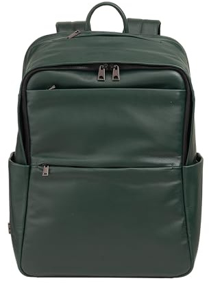 DUDU Damen- und Herren-Lederrucksack für PCs bis zu 15,6“ MacBook 16 Zoll, Reiserucksack 20 Liter, eleganter Multifach-Rucksack für Arbeit und Büro Mangrove