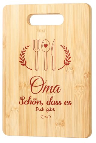 TSKDKIT Geschenke für Oma Geschenk 31x22cm,Bambus Schneidebrett Geschenke für Beste Oma zum Geburtstag Muttertag Weihnachten Ostern,Küchengeschenke für Oma