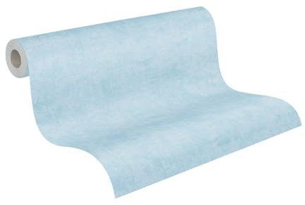 A.S. Création Kinderzimmer-Tapete Lilly & Luis - Strapazierfähige Vliestapete einfarbig -10,05 m x 0,53 m - Blau - Made in Germany – 771789