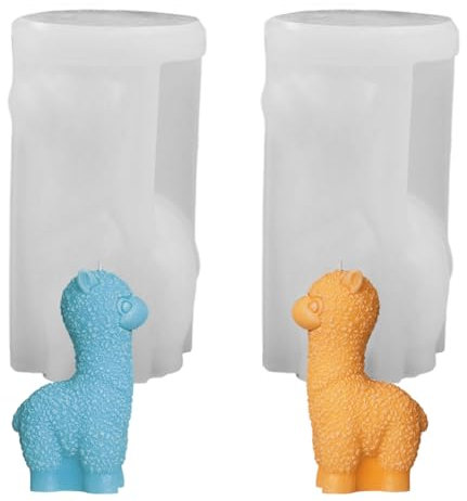 2 Stück Alpaka Silikonform, 3D Alpaka Silikonform Kerzenform, Handgemachte Seife SilikonForm, Tierstatue Silikonformen Gießformen, Alpaka 3D Silikon Backform, Tortendeko, Seife, Gips, Handwerk