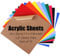 Wonninek Lot de 10 plaques en plastique acrylique - Plaques de découpe laser colorées - Pour bricolage, bijoux, artisanat, cadres photo, panneaux, projets d'exposition - 20 x 20 cm