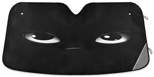 Parasol para parabrisas de coche, ojos divertidos, escudo térmico plegable para parabrisas, cubierta de ventana delantera (S)