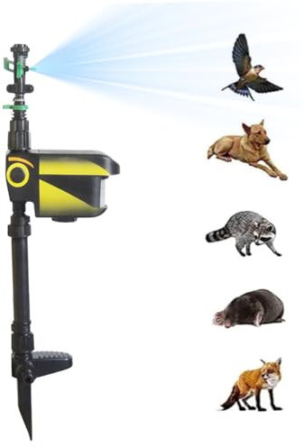 Pastoralist Sprinkler Activado de Movimiento, aspersor de Movimiento de Animal disuasión Solar con energía Solar Activado riego rotativo Sensor de Gato disuasores de Gato