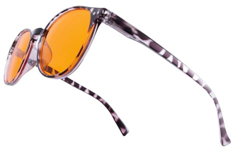 OKH Casual Blue Light Blocking Gaming Glasses Professional Blue Light Filter Retro Round Computer Gamer Glasses Anti-Fatigue Anti Glare UV & Eyestrain (Purple Tortoise)