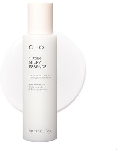 CLIO Glazing Milky Essence, Rice PDRN for Boosting Radiant Glass Skin, Lightweight Hydrating Skin Prep for Makeup, Ceramide Skin Barrier Care for Sensitive Skin, Korean Skincare (4.05 Fl Oz)