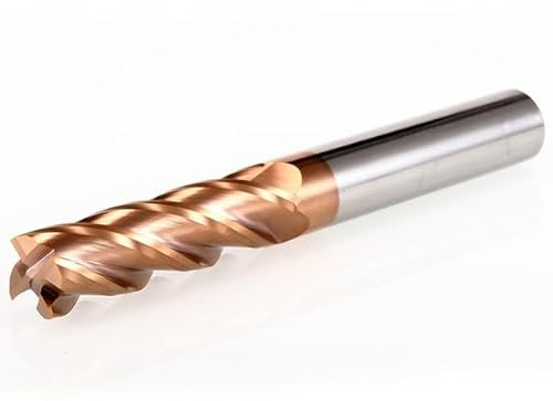 RACEL VHM Schaftfräser Ø1–20 mm – Kurz, Lang & Überlang – HPC VA Fräser 4 Schneiden TiSiN 55 HRC – CNC Fräser für Edelstahl, Titan, Aluminium (Ø5x25x75 mm (L) - Schaft = 5mm)