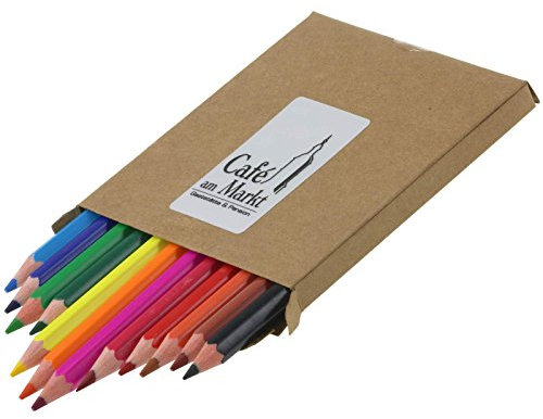 Druckspezialist 25 x Buntstifte 12 teilig im Karton mit Ihrer Werbung auf Silberetikett