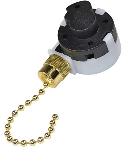 HQRP Switch 3-Speed 4-Wire Pull Chain Control Ceiling Fan Compatible with Harbor Breeze Ceiling Fan, Function L-1-2-3, L-2-3, L-1-3, L-1-2