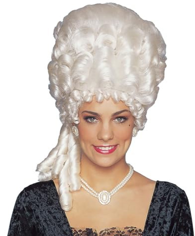 Horror-Shop Platinblonde Rokoko Perücke Marie Antoinette Deluxe für Fasching