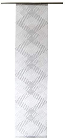 Homing Schiebegardine Silber grau geometrisch | Rautenstruktur modern | Wohnzimmer Schlafzimmer Kinderzimmer | 60x245cm