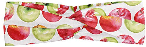 ABAKUHAUS Headband Apple, Watercolor Granny Smith, Elastic and Soft Women's Bandana for Sports and Everyday Use, Apple Green