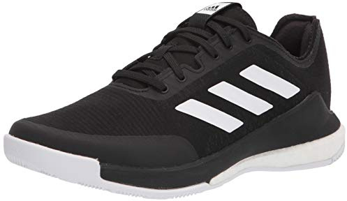 adidas Women's Crazyflight Volleyball Shoe, Black/White/Black, 6