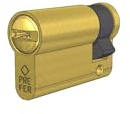 Prefer UE00.4110.200S Halbzylinder mit europäischem Profil 51 mm Lochschlüssel