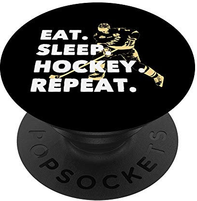 Eat Sleep Hockey Repeat Cool USA Ice Sports Player Gift - PopSockets Ausziehbarer Sockel und Griff für Smartphones und Tablets