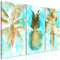decomonkey Bilder Abstrakt 135x90 cm 3 Teilig Wandbild Groß Leinwandbild XXL Deko Wohnzimmer Schlafzimmer Büro Wanddeko Leinwand Pictures For Wall Poster Wall Painting Monstera Palme Ananas