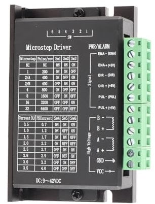 Schrittmotortreiber, TB6600 CNC-Controller für Nema 17 23 Schrittmotor, DC 9-42V Peak 4A Einachs-Phasen-Hybrid-Schrittmotor, 32 Unterteilung