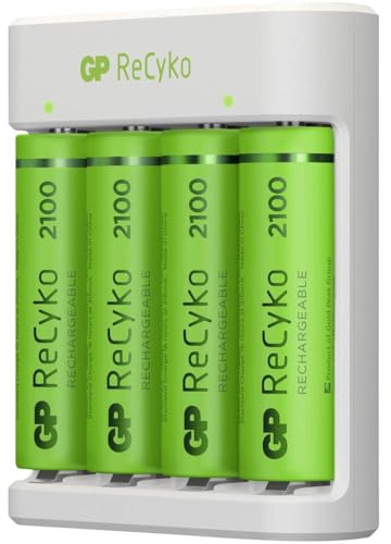 GP - ReCyko Batterie Chargeur E411 USB - avec 4 Piles AA 2100 mAh