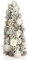 com-four® Albero di Natale Decorativo, Albero Decorativo con Coni e Rose in Tessuto - Decorazione di Natale da tavola