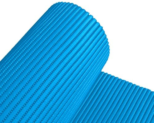 Alfombrilla Rejilla Protector con Base Antideslizantes Almohadilla Multiuso | Base Cajones Cocina Vajilla Fregadero Armarios | 100% PVC Higiénica | Ancho 65cm - Azul
