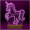 CHRISCK design Einhorn Nachtlampe Kinderzimmer mit Wunsch-Gravur | LED-Licht aus Acryl Glas mit Holzsockel und verschiedenen Motiven | Schreibtischlampe Mädchen Jungen LED Nachtlicht