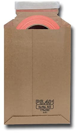verpacking Wellpappversandtaschen Braun 175 x 250 mm – A5 [Größe und Stückzahl wählbar] Kartonversandtasche Versandtasche Pappe selbstklebend Versandumschläge aus Wellpappe 100 Stück