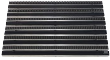 EMCO Eingangsmatte DIPLOMAT 22mm Gummi schwarz + Bürsten grau Fußmatte Schmutzfangmatte Fußabtreter Antirutschmatte, Größe:100x50cm