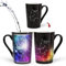 Mugkiss, Tazza in ceramica cambiacolore col calore, motivo segno zodiacale acquario e cielo stellato, 0,3 l, regalo magico per feste e compleanno, per uomini e donne nati in gennaio-febbraio