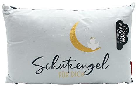 Dekohelden24 Schutzengel für Dich Kissen, mit Bezug aus 100% Baumwolle, L/B/H: 40 x 13 x 23 cm.