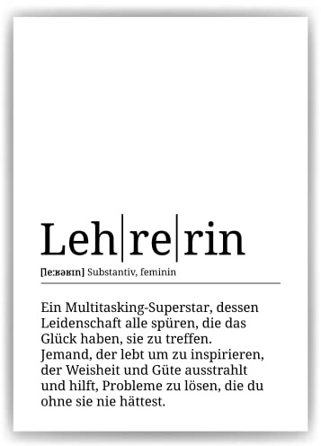 Lehrerin Poster Definition - DIN A3
