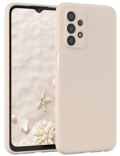 EAZY CASE - Silikonhülle für Galaxy A23 5G Hülle Silikon Case Beige weich stoßfeste Handyhülle Schutzhülle mit Kameraschutz Dünn Premium Schutz Cover TPU Phone Bumper in Pastell Taupe Matt