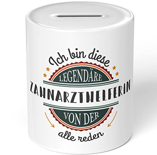 JUNIWORDS Spardose Sparbüchse, Ich Bin Diese legendäre Zahnarzthelferin, von der alle reden (5075256)