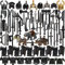 AKAYI Militär Waffen Set Figuren Waffenschutz Set, 73 Teile Mittelalterlich Soldaten Waffen Zubehörpaket Kits