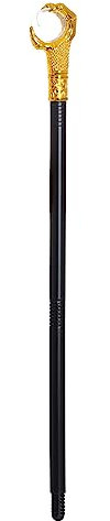 jerbro Böser Zauberer Zauberstab Zepter, Teufel Hexe Zepter Voodoo Stab für Halloween Cosplay Kostüm Karneval Mottoparty (Gold & Klar)