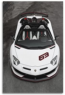 JUNNA Hyper Auto-Poster für Lamborghini Aventador SVJ 63 Sportauto, dekoratives Gemälde, Leinwand, Wand- und Kunstbild, Familienzimmer, 60 x 90 cm