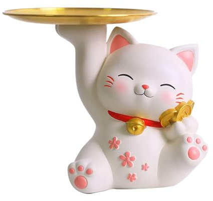 Árbol Para Llaves, Bandeja Para Llaves De Madera Para Mesa De Entrada, Soporte Para Llaves De Mesa, Soporte Para Joyas De árbol, Exhibición, Bandeja De Almacenamiento De Gato De La Suerte Japonesa(02)