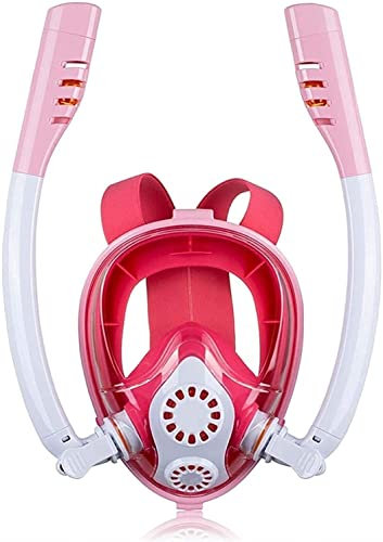 Vollgesichtsmaske, Tauchen, Tauchmasken, Schnorchelmaske, Tauchmaske, Unterwasser-Antibeschlag, Vollgesichts-Schnorchelmaske für Damen, Herren, Kinder, Schwimmen, Schnorcheln, Tauchausrüstung (Pink