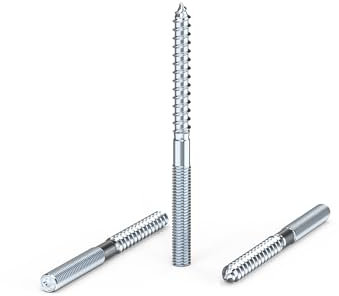 Vite a Doppio Filetto M6x80, Viti Prigioniere, Filettatura Doppia M6, in Acciaio Inox, Vite Per Legno, Viti Filettate, Tasselli