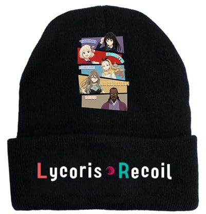 FELOTA Lycor-is Reco-il Mütze Herren, Weiche Strick Mütze Beanie mit Bündchen, Leicht Atmungsaktiv Beanie Hats für Herbst/Winter-Black-E