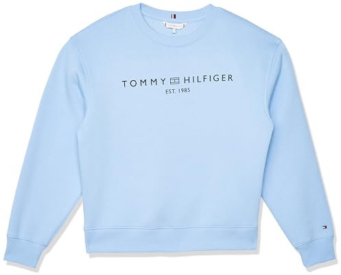 Tommy Hilfiger Donna Felpa Senza Cappuccio, Blu (Vessel Blue), XL