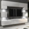 Creative Furniture Modern Wall Unit TV Stand Living Room Cupboard - White Gloss Doors