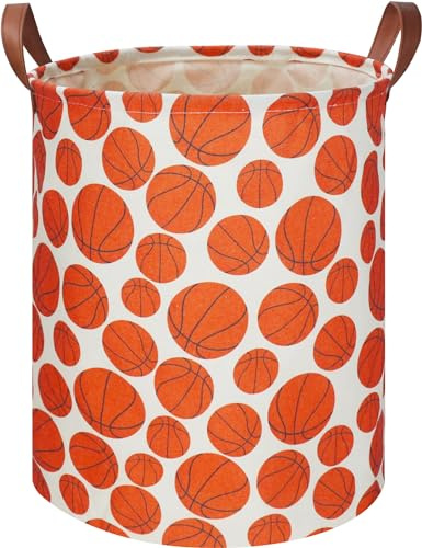 NTAOHAMPER Wäschekorb, wasserdicht, für Kinderzimmer, Kleideraufbewahrung, Schlafzimmerdekoration, Spielzeugbox, für Jungen (Basketball)