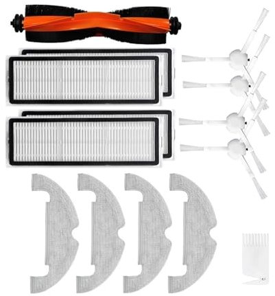 Compatible for Xiaomi Robot Vacuum X10, piezas de aspiradora, repuesto de cepillo lateral principal, filtro Hepa, paño de fregona, bolsa for el polvo, cubierta del cepillo principal ( Color : Set u )