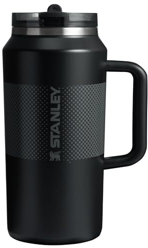 Stanley Quencher ProTour Flip Straw Tumbler with Leakproof Lid 64 oz | Built-In Straw and Handle | Large Capacity for Travel & Sports | Insulated Stainless Steel Cup | BPA-Free | Black Fade