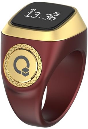 Dtaigou Intelligentes Ringdekor,Digitale elektronische Zähler | Intelligenter Ring für Männer, intelligente Ringe unterstützen mehrere Sprachen, klares Display, 5 Gebetszeit-Erinnerungen, Geschenke