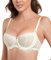 DotVol Women's Balconette Sheer Lace Half Cup Unpadded Underwire Slightly Push Up Bra(Nude, 38D)