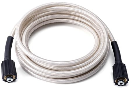 PEUTIER Pressure Washer Hose, 6m/19.69ft, Silver, Plastic & Metal, Compatible with Ryobi RY14122 & RY141900, 3200 PSI, 22mm/0.87 Thread, 1 Pack