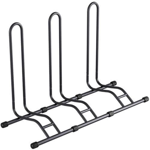 TLGREEN Fahrradständer Boden 3 Stück, Abnehmbar Bodenständer Fahrräder, Reifenbreite bis 80 mm, Freistehend Fahrradhalter,Radständer für Mountainbike Rennrad MTB,Stabil,Schwarz